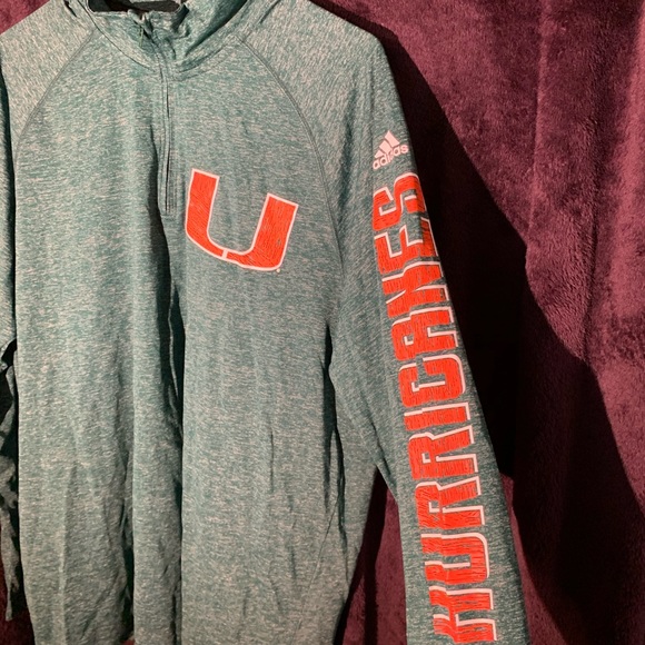Adidas Miami Hurricanes Lightweight 1/4 ZIP - Picture 3 of 4